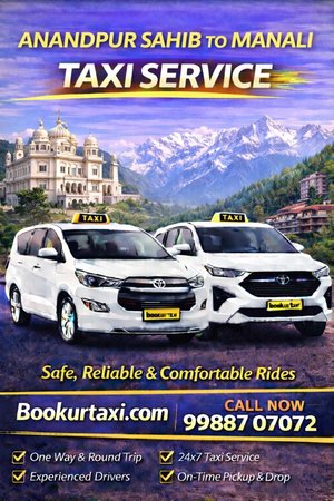 Anandpur Sahib to Manali Taxi | Booking Start ₹3400 - BookUrTaxi