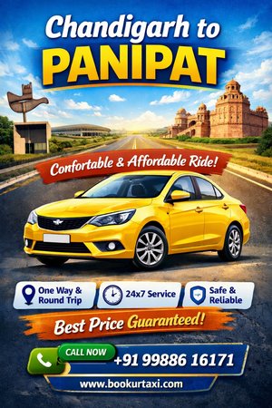 Chandigarh to Panipat Taxi | Booking Start ₹2720 - BookUrTaxi