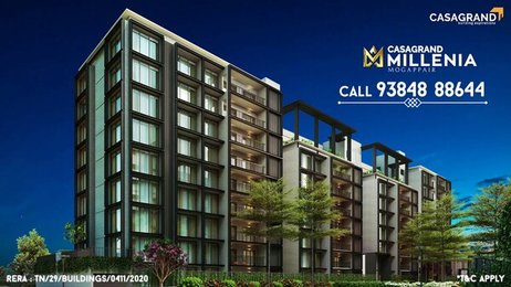 Casagrand Millenia - 3,4 & 5 BHK Ultra-Luxurious Apartments in Mogappair | Starting from Rs.1.47 Crs | Just 10 Mins from Anna Nagar