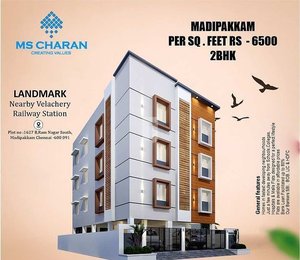 MS Charan Madipakkam Flats  By MS Charan Builders (P) Ltd  Madipakkam Chennai.  Near Velachery Railway Station