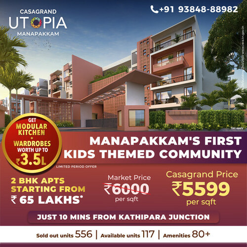 Casagrand Utopia | 2 BHK Apartments in Manapakkam | Rs. 65 Lakhs Onwards | Manapakkam's first kids themed community