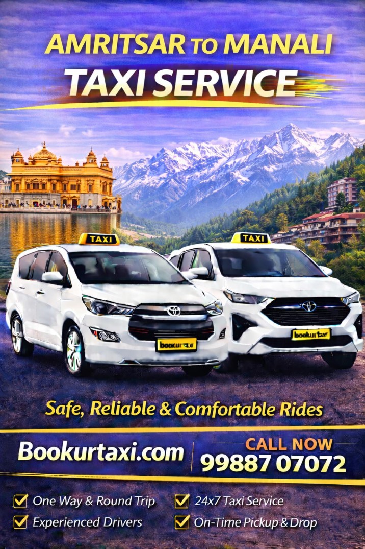 Amritsar to Manali Taxi | Booking Start ₹5525 - BookUrTaxi