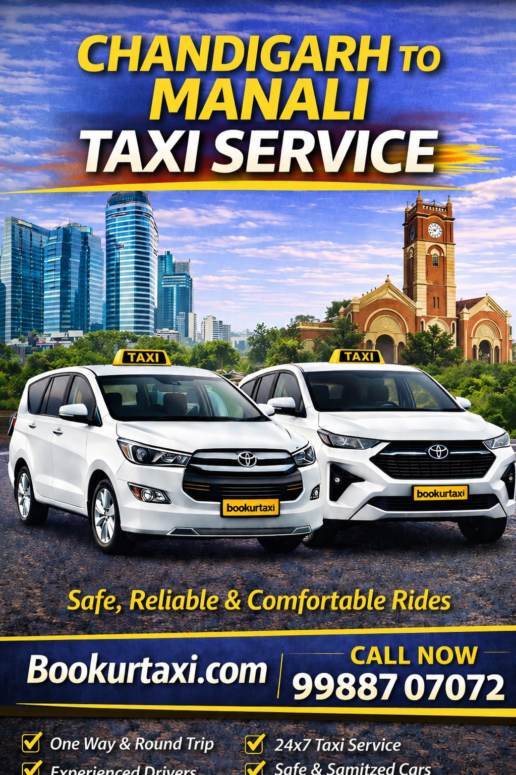 Chandigarh to Manali cab service || Only 3350 - BookUrtaxi