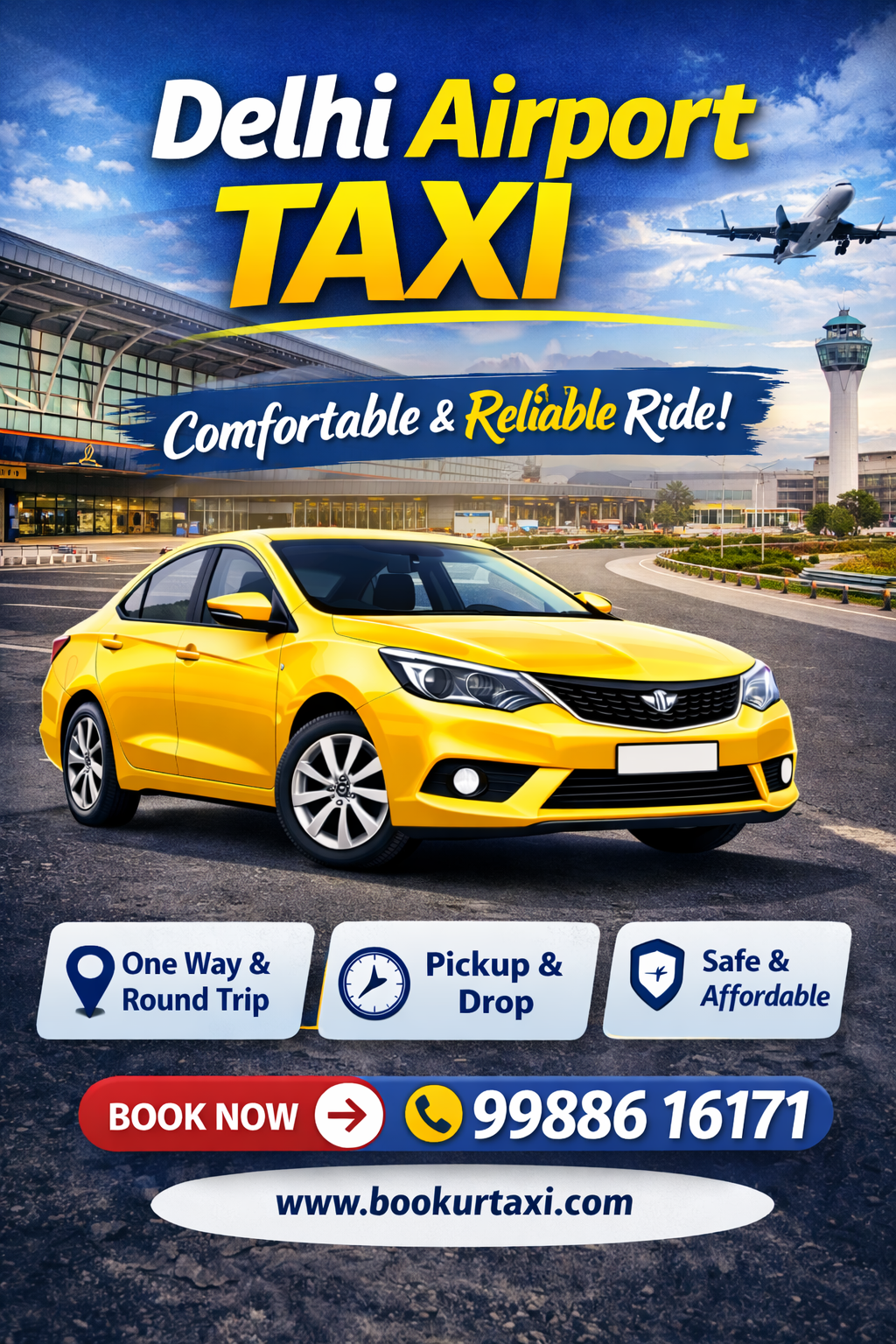 Delhi airport Taxi Service | Booking Start 9₹ Per Km - BookUrTaxi