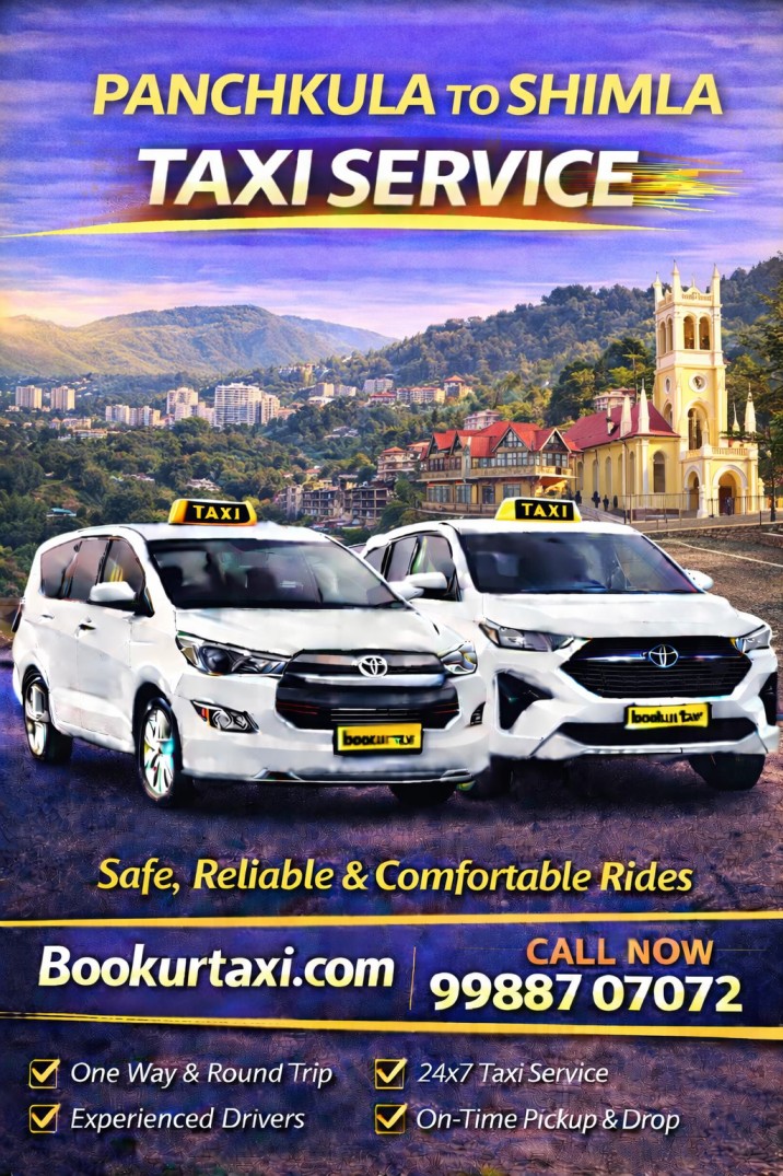 Panchkula to Shimla Booking Starts - BookUrTaxi