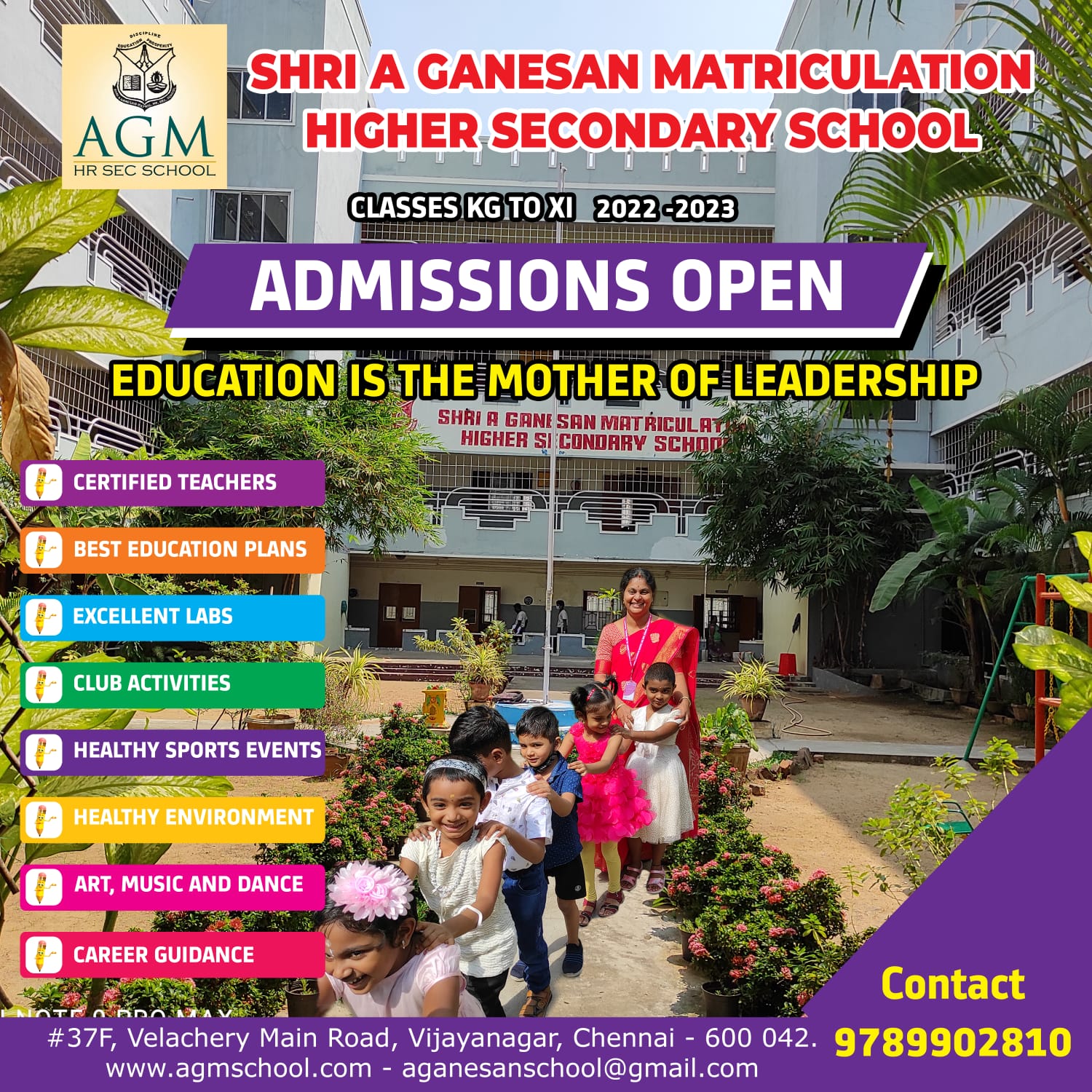 SHRI A GANESAN MAT HR SEC SCHOOL  Create a world-class learning centre.    37- F- Velachery Main Road, Viiaya Nagar, Velachery, Chennai, Chennai, Tamil Nadu, 600042