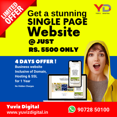 Single Page Website for your Business, Portfolio or Personal Needs and collect leads in WhatsApp
